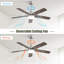 Ventilateur de plafond 5 pales réversible Noiseless