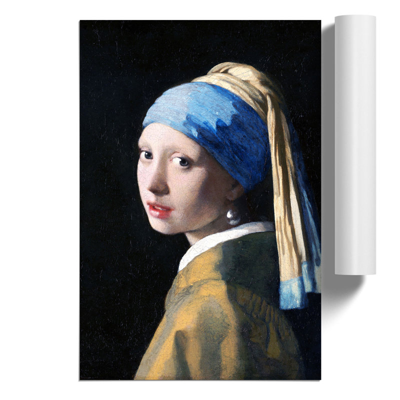 Girl With A Pearl Earring by Johannes Vermeer - No Frame Painting, 30cm H x 21cm W x 0.1cm D