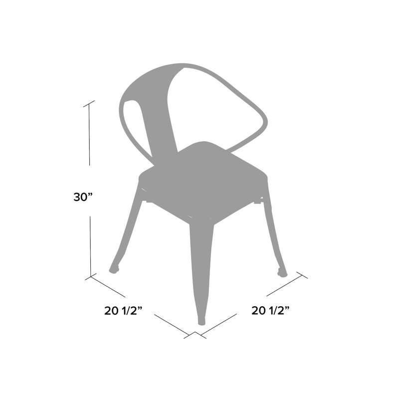 Kreig 17.5'' H Metal Side Chair, White