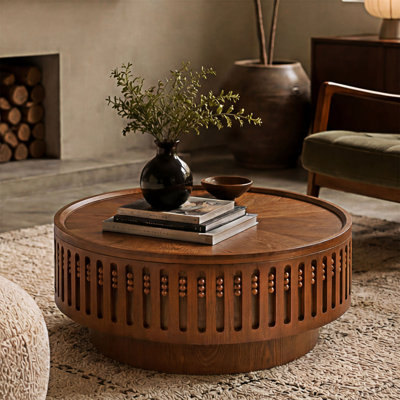 Table d'appoint en bois avec rangement rabattable