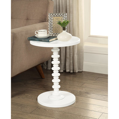 Table d'appoint élégante en blanc - piédestal gracieux en matériau synthétique