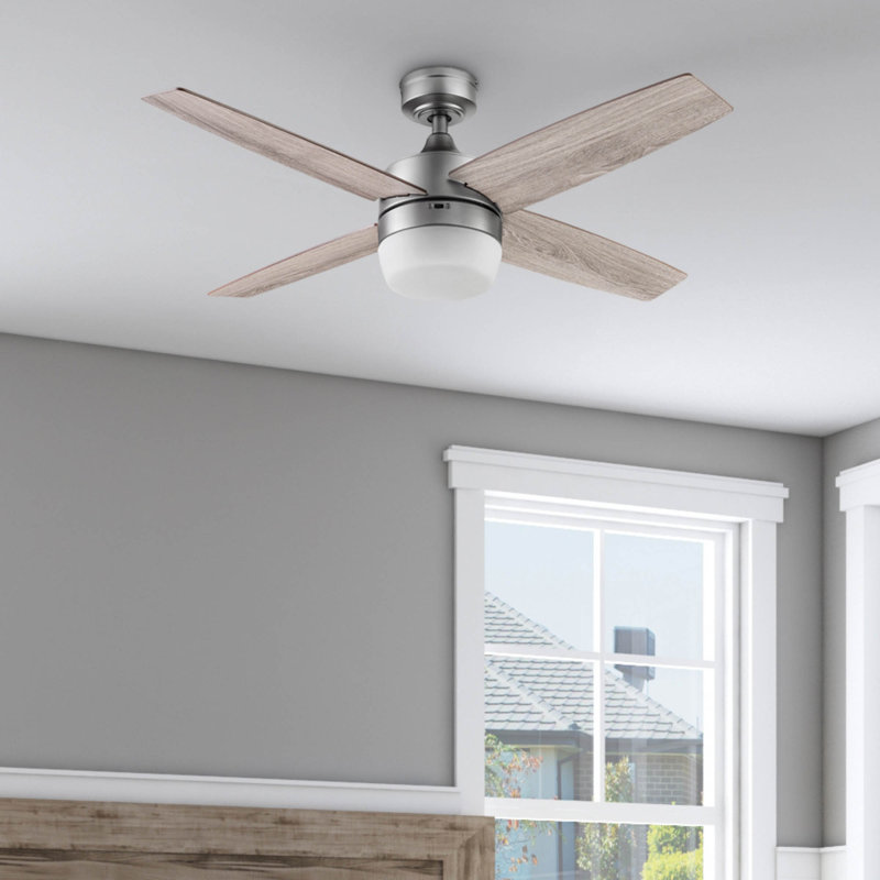 Ventilateur de plafond 44 po avec lumières DEL et télécommande Atlas inclus, Étain