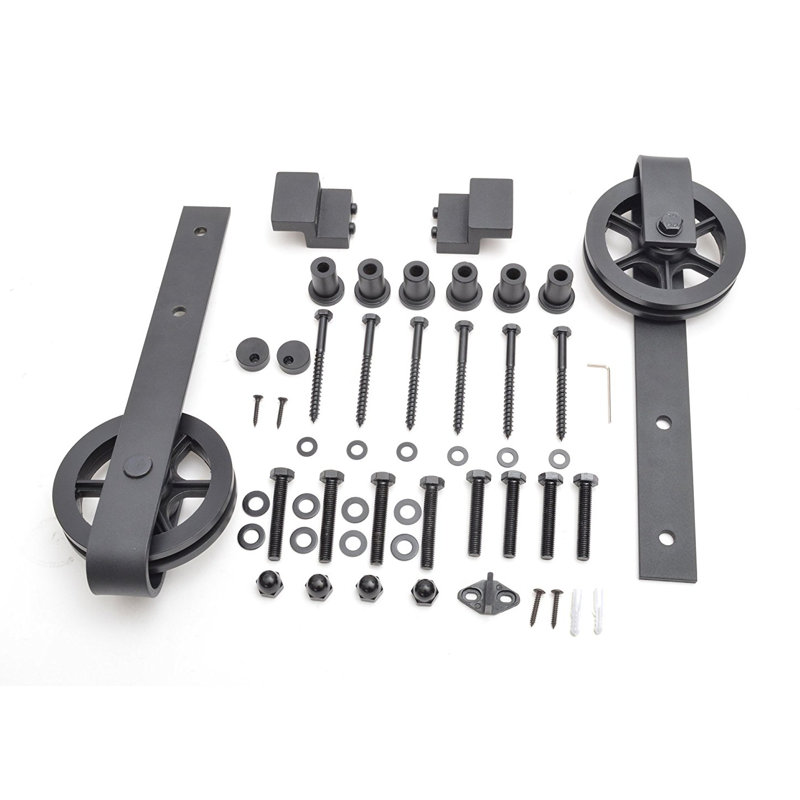 Ensemble de quincaillerie de porte de grange à fixation sur rail simple rétro