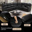 Canapé modulaire inclinable en cuir noir semi-respirant
