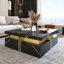 Table basse moderne carrée avec rangement à 4 tiroirs-2035865678