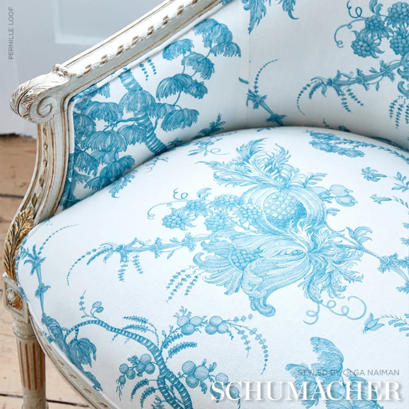San Cristobal Toile Fabric, Peacock