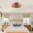 19.6" Bamboo Ceiling Fan With Remote Control ,6 Speed, Dc Motor  Reversible Ceiling Fan For Living Room, Bedroom--Not Included Bulbs
