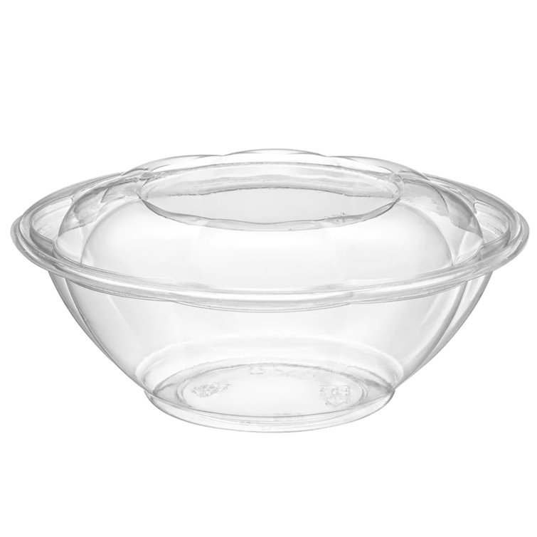 24 oz Botnen Plastic Disposable Salad Bowls with Lids (Set of 150) Prep & Savour