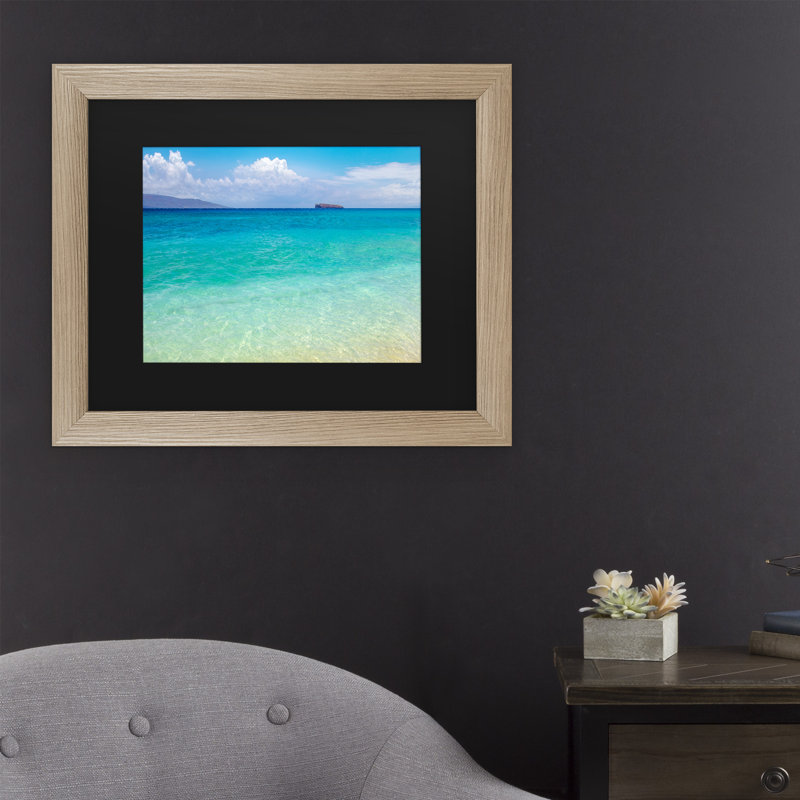 « blue beach maui », reproduction de photo sur toile encadrée, H 11 po x l 14 po x P 0,5 po, Noir