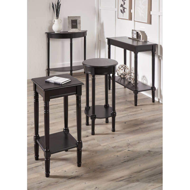 Abree Solid Wood End Table, Black