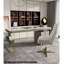Bureau de luxe à plaque en pierre avec armoire de rangement intégrée-1041765583