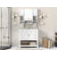 Meuble-lavabo de 36 po avec lavabo supérieur, armoire à miroir moderne avec barre à serviettes, armoire de rangement avec 2 portes à fermeture douce et 6 tiroirs, meuble-lavabo simple