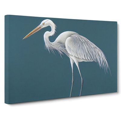 Boundless Heron Bird - Wrapped Canvas Painting