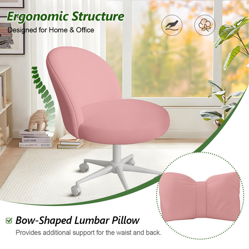 Velvet Task Chair, Pink