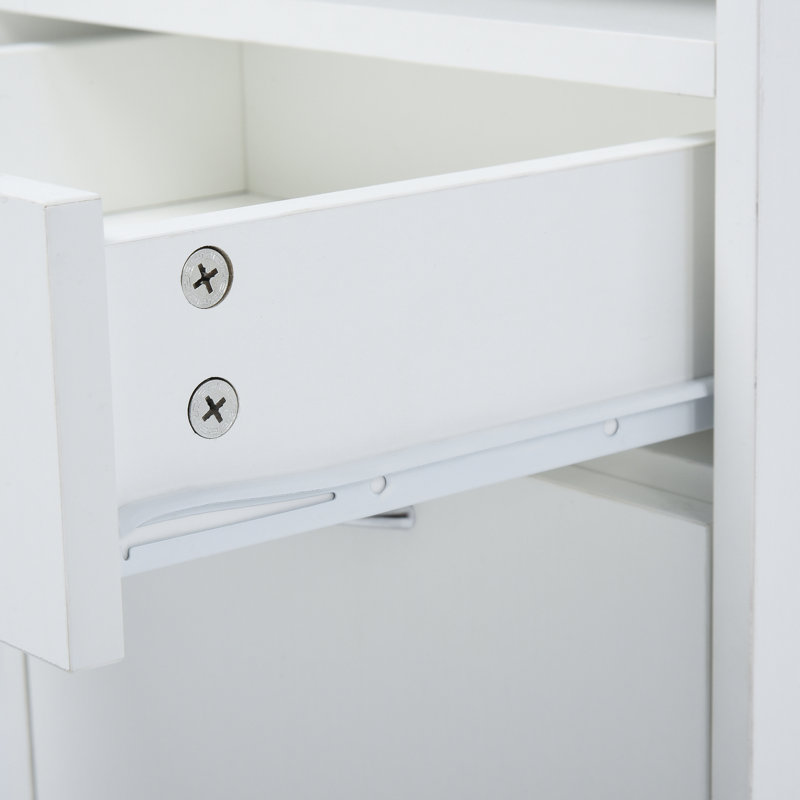 Mobile Storage Cabinet For Office Supplies, White With Drawer And Cabinet, , Fits Under Desks Functional, Easily