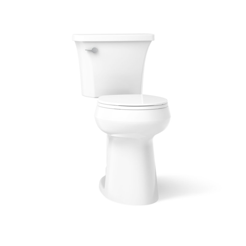 Toilette haute deux pièces à devant rond Highline, 1,28 gallon par pouce carré, Blanc