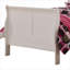 Lit-bateau simple en bois massif au fini blanc pour une utilisation quotidienne dans la chambre à coucher-756359644