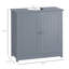 Armoire de salle de bain sous le lavabo avec 2 portes et tablette, meuble-lavabo à piédestal, gris