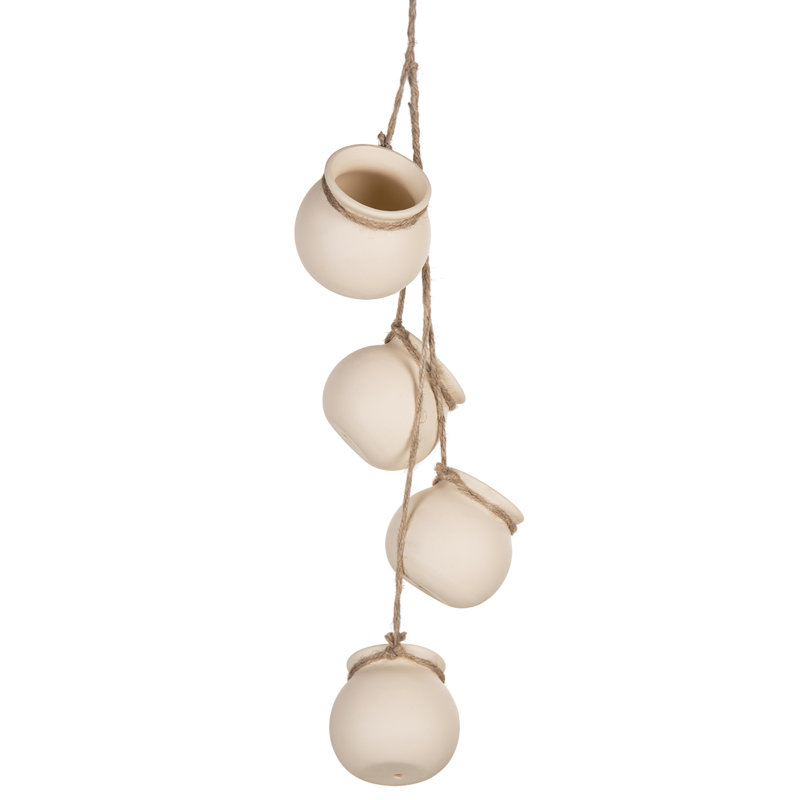 Ceramic Hanging Planter, Light Beige