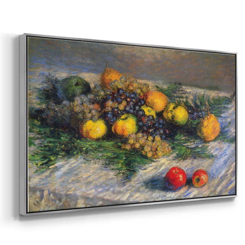 Nature morte encadrée sur toile par Claude Monet, H 17 po x l 25 po x P 2 po, Toile argentée avec cadre flottant