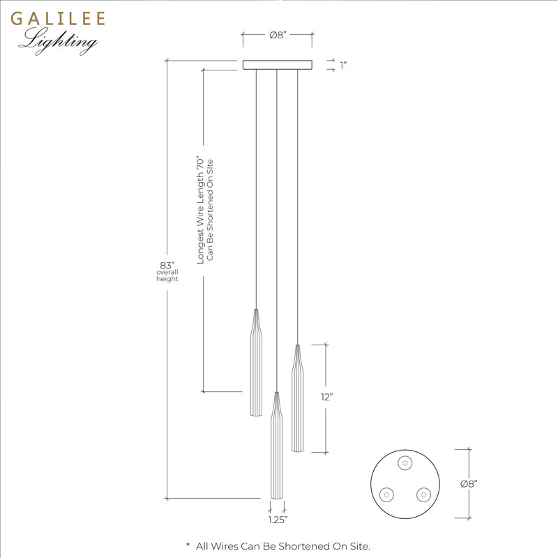 Mont Blanc 3 Lights Chandelier, White