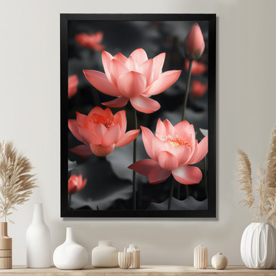 Verre rose gris sérénité Lotus II - impression d'art mural Lotus
