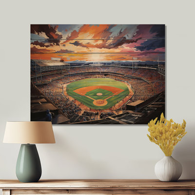Janaki Abstract Baseball Stadium V sur impression sur bois