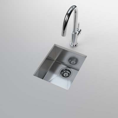 Cantrio KSS-1315-1 13" 18-Gauge 304 Stainless Steel Undermount Kitchen Sink