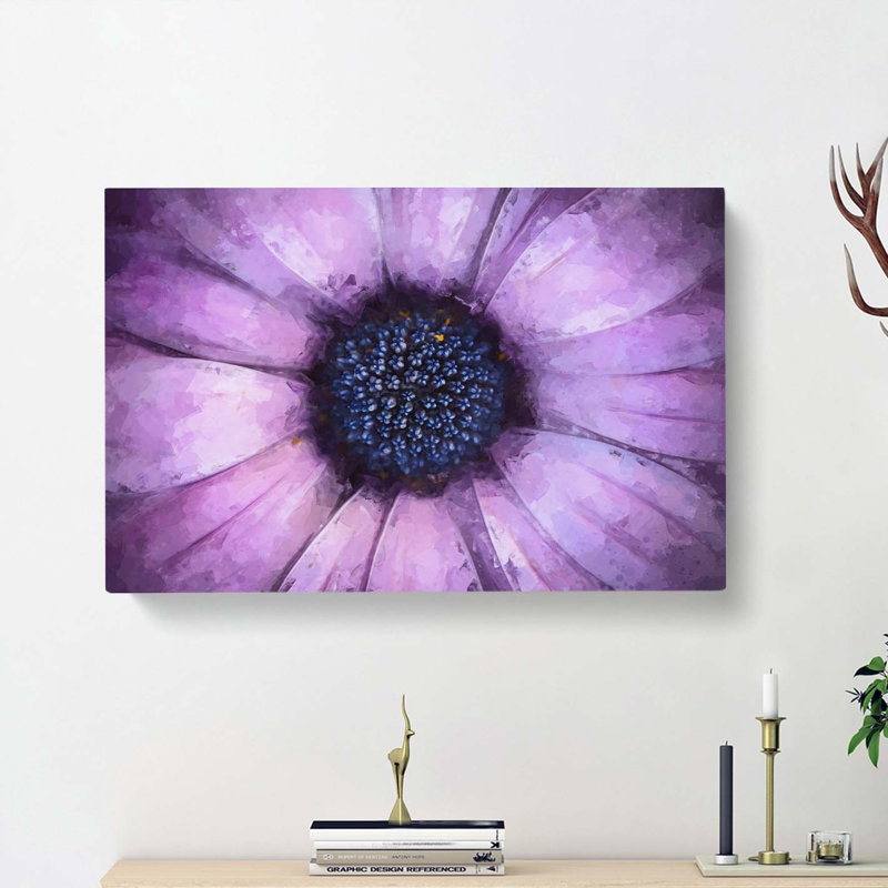 The Eye Of A Purple Flower In Abstract - Wrapped Canvas Print, 40cm H x 60cm W x 3cm D