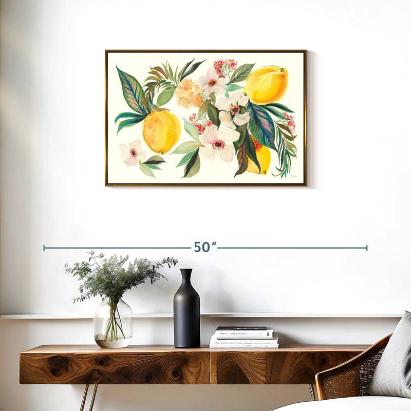 Agrumes d'été I, Cadre flottant doré, 31 po x 21 po