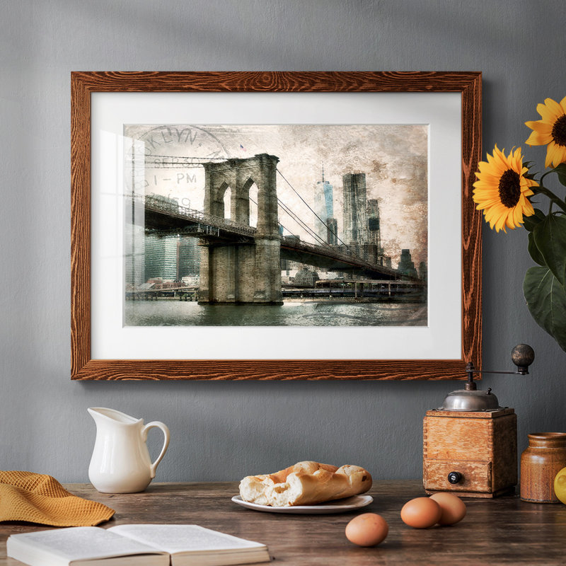 Pont de Brooklyn, New York, H 28 po x l 42 po x P 1,5 po, Érable