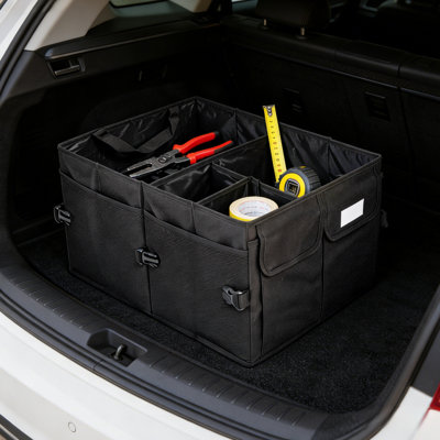 Organisateur de coffre 60L grande capacité pour rangement pliable multi-compartiments avec tissu Oxford imperméable
