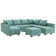 Modular U shaped Sectional Sofa with Storage Ottoman