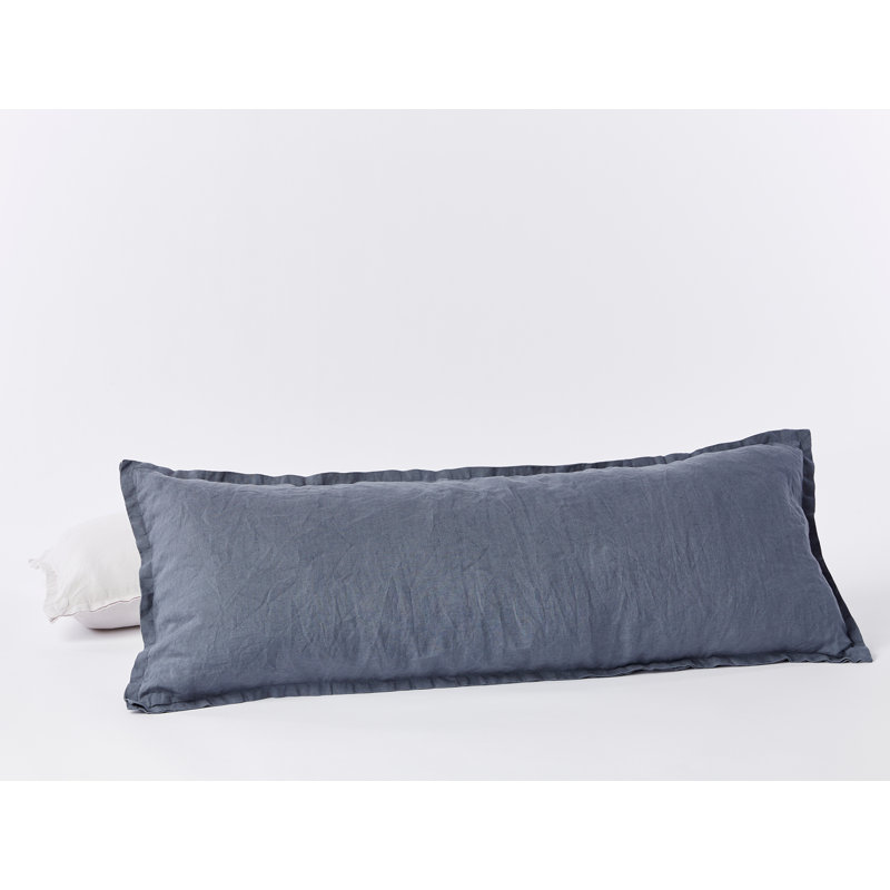 Linen Pillow Cover, Harbor Blue, Rectangle 14"H x 36"W