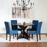 Enbridge 5-Piece Dining Set, Cross-Buck Dining Table With 4 Stylish Chairs
