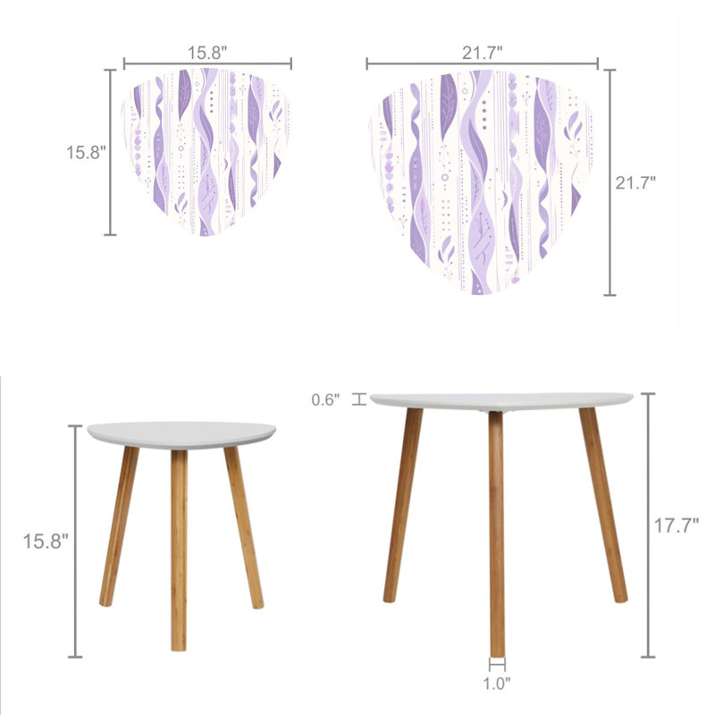 Ensemble de 2 tables basses gigognes Triangle