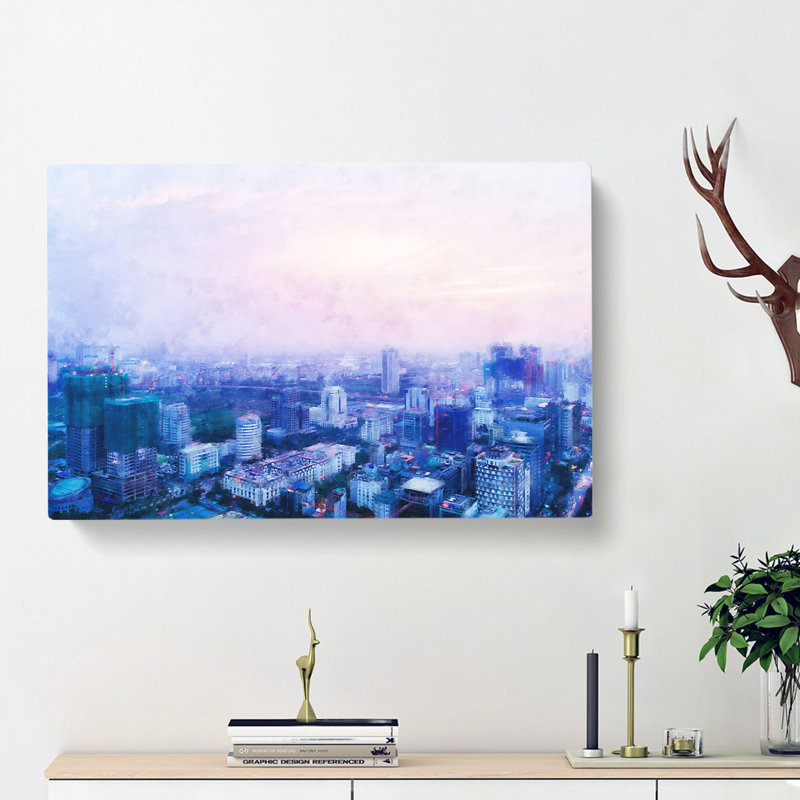 The Hanoi Skyline In Vietnam - Wrapped Canvas Painting, 50cm H x 76cm W x 3cm D