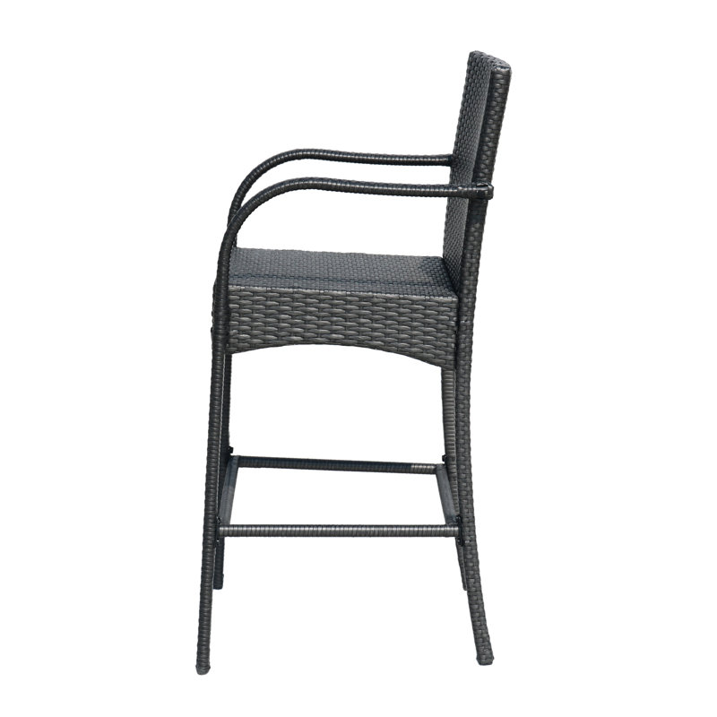 Chaise Kd 2 - finition, structure en métal, hauteur totale 45,23 po, tissage extérieur 2 chaises, haut, piscine
