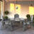 The Outdoor Courtyard Dining Set Includes A Square Table And 4 Beautifully Designed Dining Chairs With Armrests. It Fully Embodies Noble Taste And Attention To Guests, Making It An Ideal Choice For Hosting Guests At Home.-1949657306