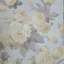 Myrdle Blue Gray Yellow Metallic Flowers Floral Faux Fabric Textured Wallpaper