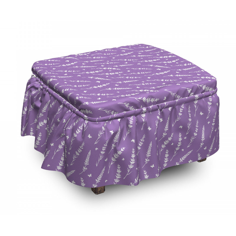 Housse pour repose-pieds lavande et papillons
