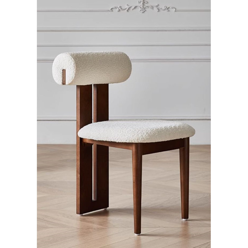 Robertson 19'' H Upholstered Side Chair, Ivory, Brown