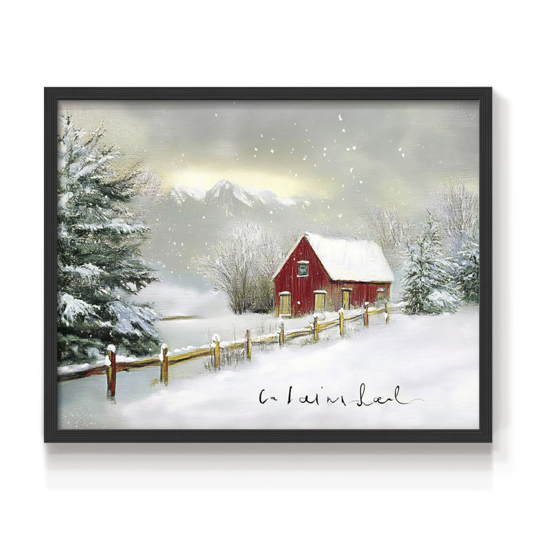Art de Noël - DCCXLIX - Reproduction encadrée - Restickable, H 16 po x l 20 po, Noir, noir, noir, noir