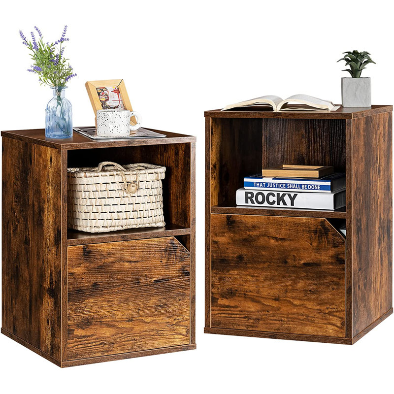 Casundra Block End Table, Walnut