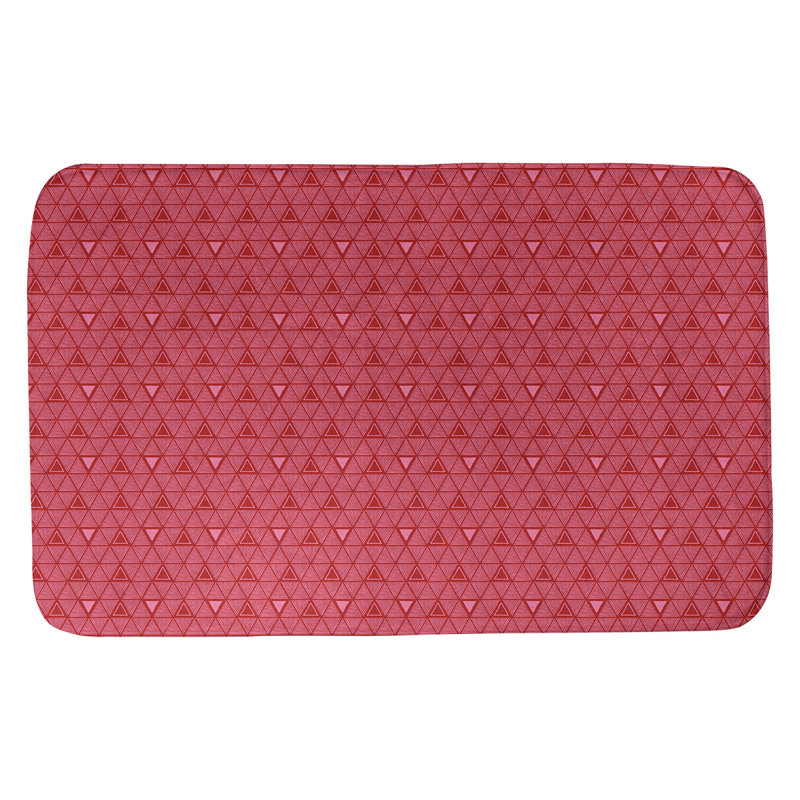 Bath Rug, 24" W x 17" L, Red/Pink