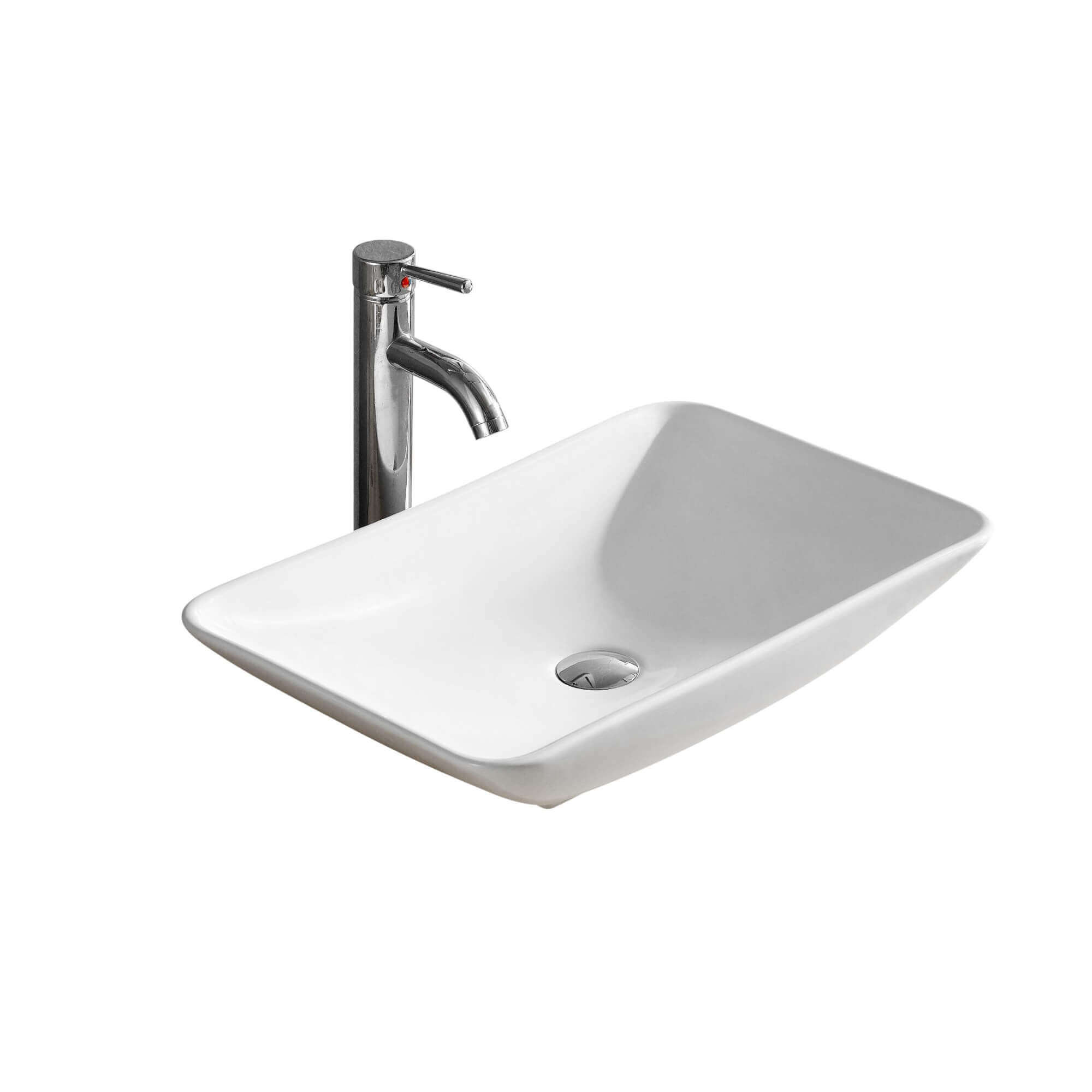 Modern Ceramic Rectangular Vessel Bathroom Sink