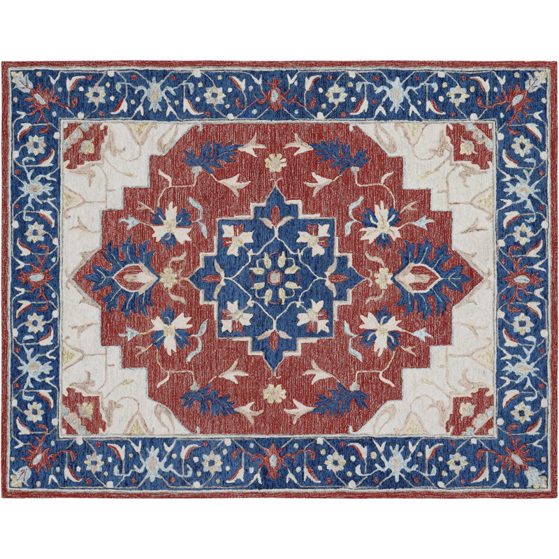 Tapis oriental en laine Bungalow Rose, Rectangle de 5 pi x 8 pi
