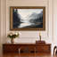 «Misty Mountain Lake with Pine Trees», art mural sur toile-1313896785