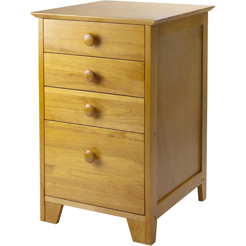 Winsome Studio Solid Beechwood File Cabinet With Three Drawers, Classic Casual Style, Modular Design
