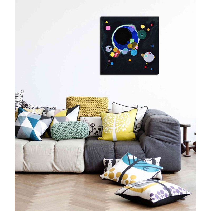 «Plusieurs cercles» par Wassily Kandinsky, art mural sur toile, H 12 po x l 12 po